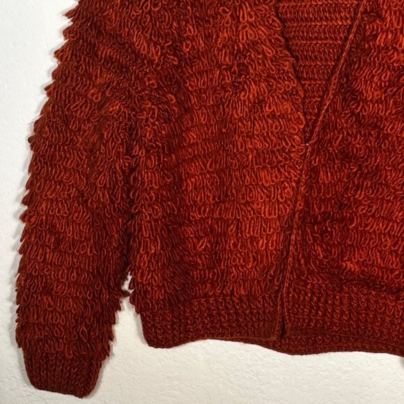 Universal Thread Womens Rust Textured Loop Knit Cardigan XS Wool Blend Y2K - Picture 15 of 16